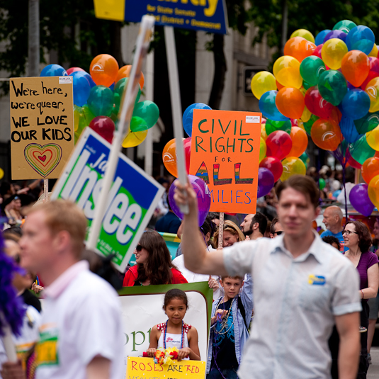 The Seattle Pride parade shimmied down the streets of Seattle on Sunday,