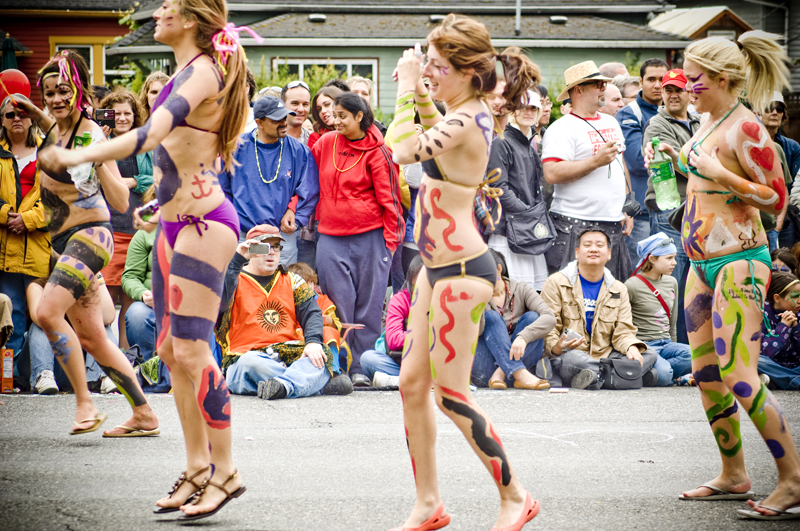 If there was ever a good time to get naked and cover yourself in paint, it's the Seattle Solstice parade.