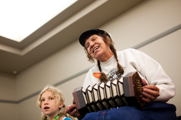 Mariide plays the convertina during the Green Festival in Seattle, Wash., on Sunday, June 6, 2010.  (Photo by Matthew Williams for The Seattle Weekly)