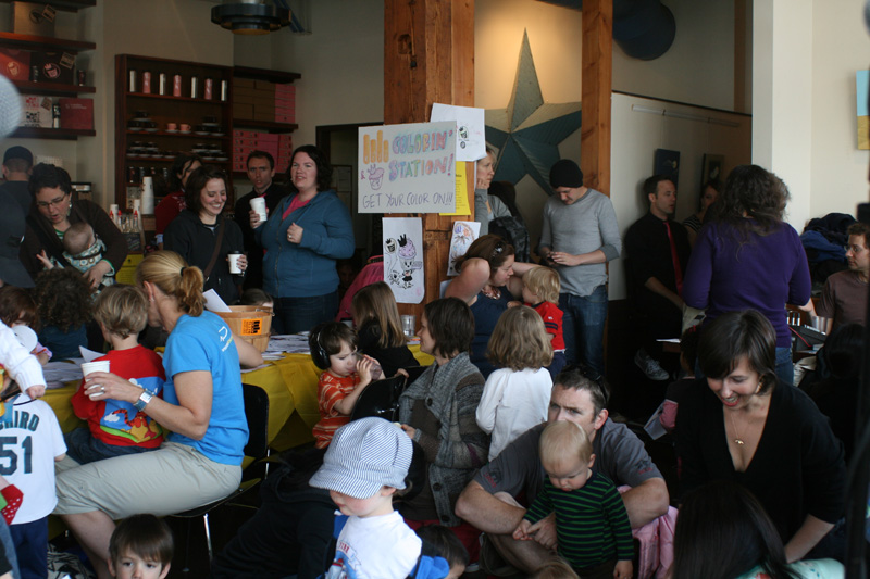 A million children gather inside Cupcake Royale.