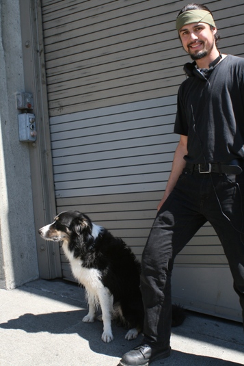 Bhakti takes his boss's dog, Rafiello, for a walk