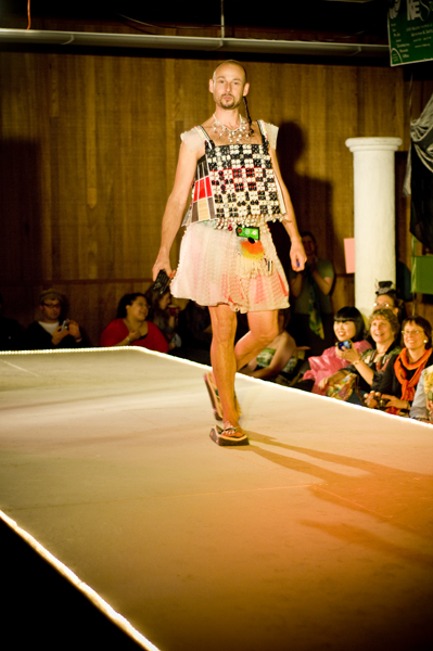 Spanky in the Celtic Keyboard - made of keyboard keys and recycled PC parts.