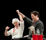 And the winners are...Seth Caswell of Emmer & Rye and his sous chef for the night, student Josh Bristow-Schimmel from the Art Institute of Seattle.