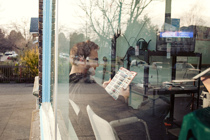 Waiting for a load to finish at the Queen Anne Laundry Room.