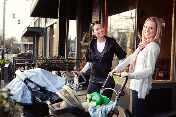 New moms Sonya & Alison met up for lunch.A  Their boys were born within two months of each other.