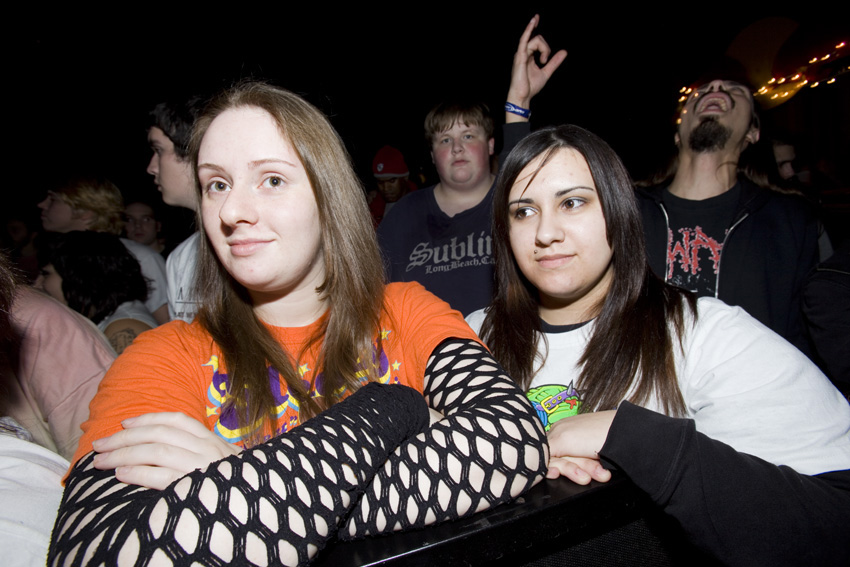 Kat and Melissa found a place in the front row.