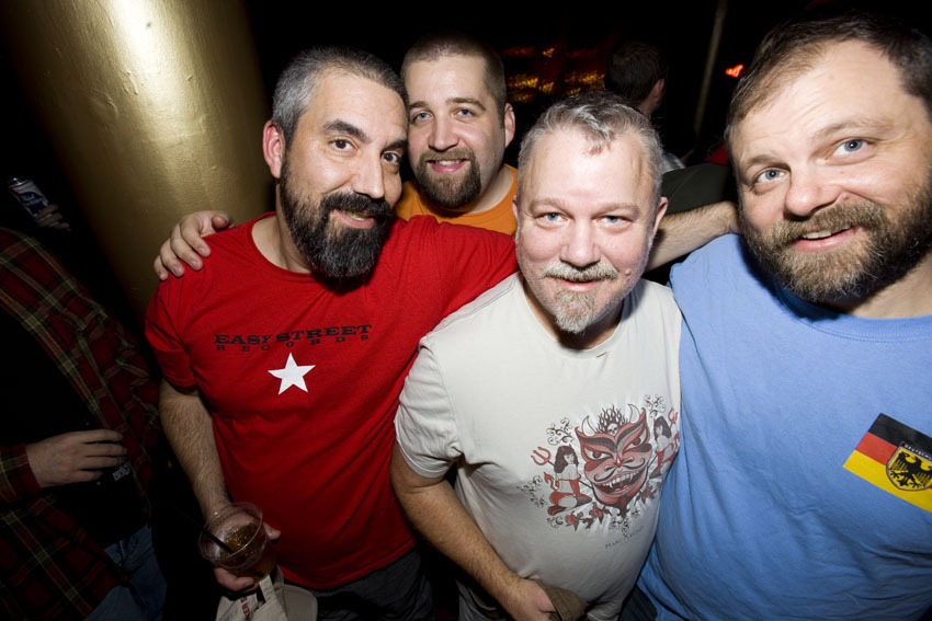 Bob Major, Aaron Richards, Craig Couch and Greg Hubbell hang out in the back.