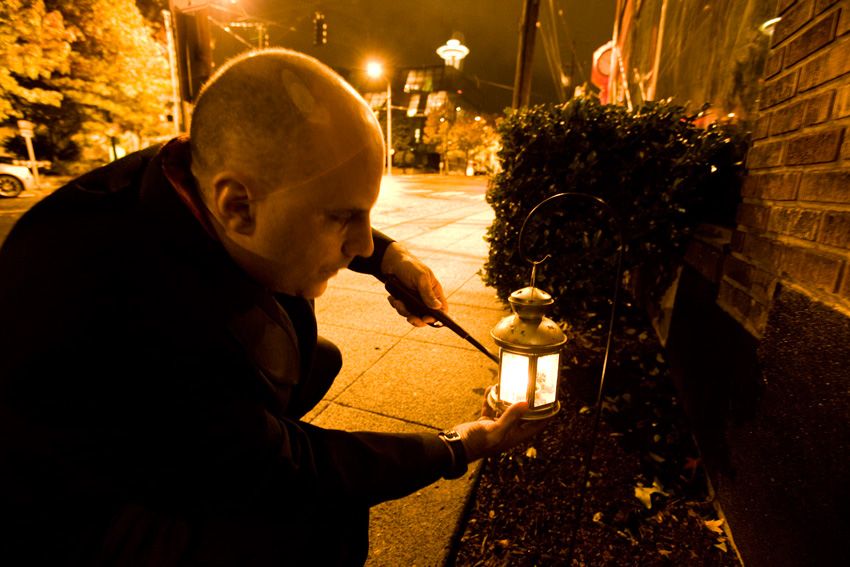 Producer Jeff Hengst lights a few lanterns for this evenings guests...