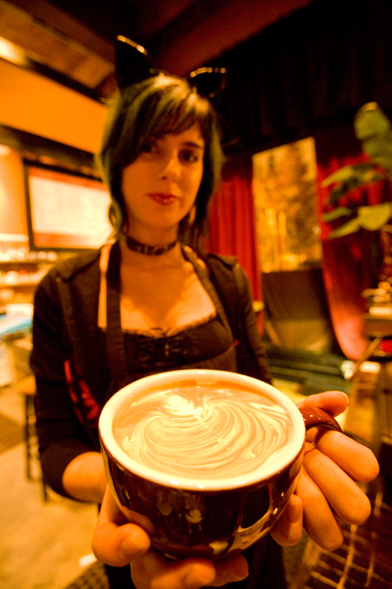 Barista Sarah Jean makes a mean latte.