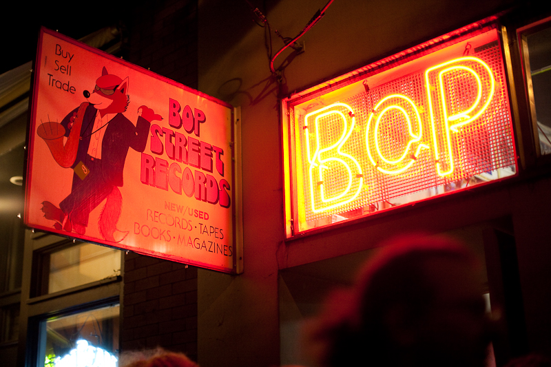 Outside of Bop Street Records.