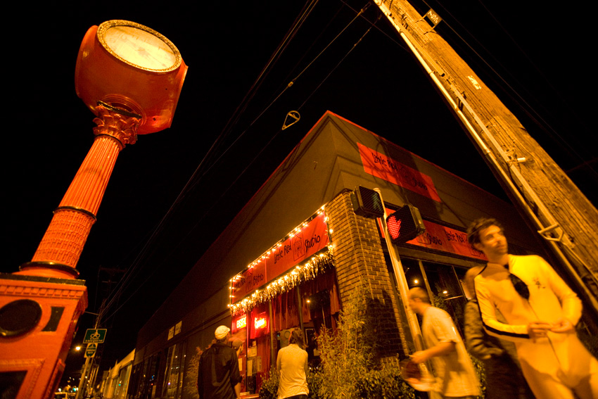 Outside The Little Red Studio at 2 a.m.