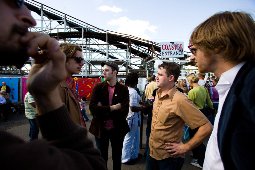 Wait in the super long line for the old fashioned roller coaster?
