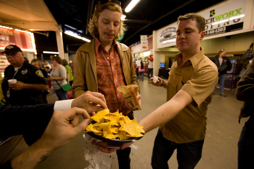 The nacho line was faster for Tony.
