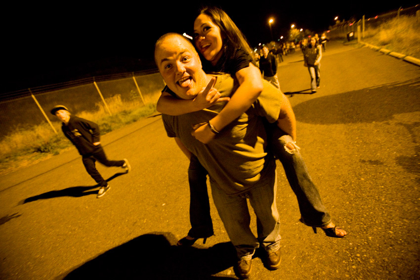 Heels don't work well in gravel.