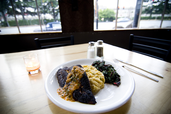 The morning's chicken-fried steak disappears during lunch and reappears at five.
