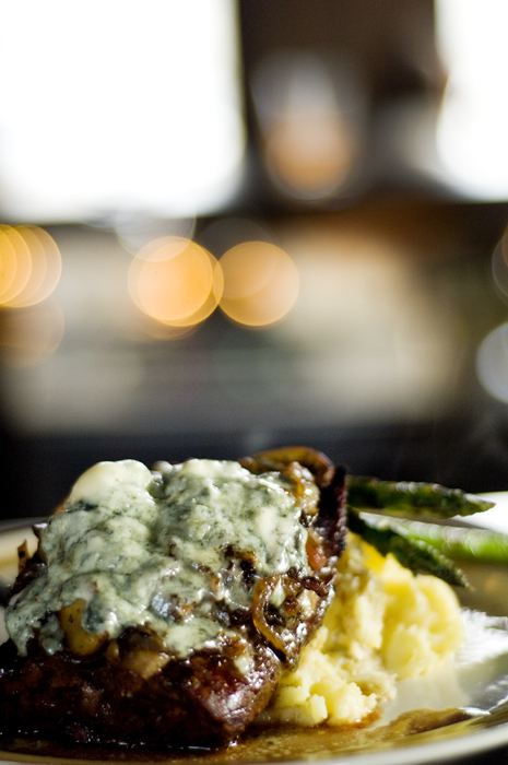 The chicken-fried steak, had a fantastic breading, a crisp, golden crust that looked like a shiver had been frozen all over its surface. The dull, gummy cream gravy on top, however, had clearly been made hours before.