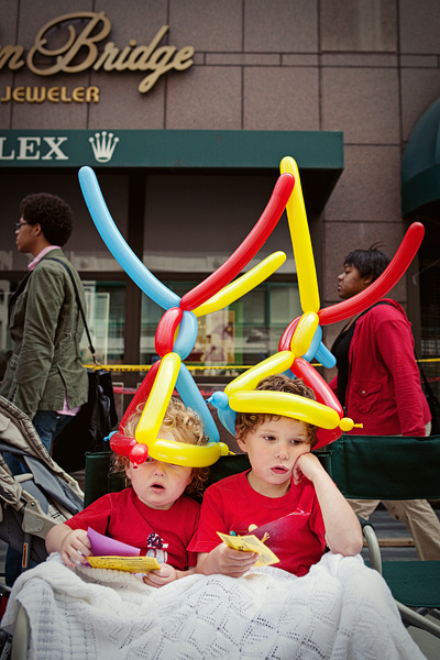 Dylan (age 2) and Wyatt (age 4) came to the parade with their grandparents.