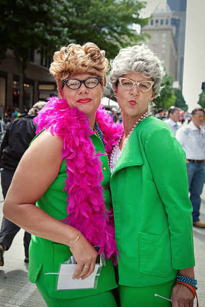 Polly & Esther with Dykes on Bikes.
