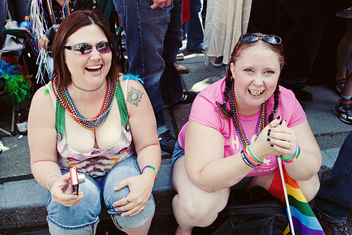 The girl on the left told me I had nice breasts. I thought she asked if I was with the press. I said yes.