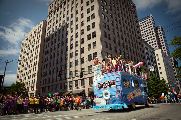 Their float, an obvious favorite, was called Gaywatch.