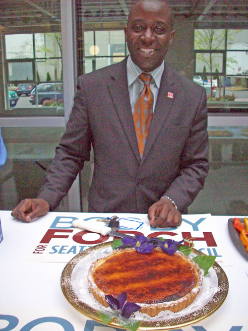 Bobby Forch wins best dressed and best presentation for his lemon tart.