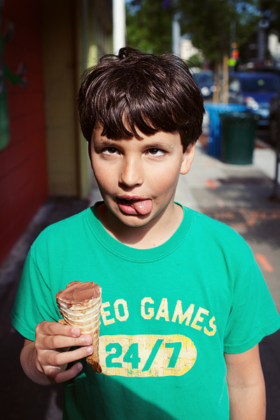 Rory, goofing off in front of Archie McPhee's.  The nutty novelty store recently moved to Wallingford from Ballard, taking over what was a liquor store on the corner of 45th and Stone Way.