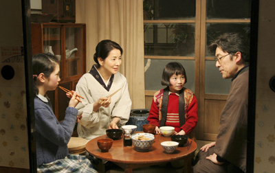 Mirai Shida, Sayuri Yoshinaga, Miku Sato and Mitsugoro Bando (L-R) in a scene from the film "Kabei: Our Mother."