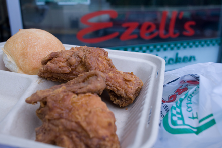 And now for a word about the Ezell's bird (multiple locations, including Skyway and the Central District original across from Garfield High), which is utterly deserving of all the plaudits that have been showered upon it by Oprah Winfrey and company over the years. Note by Mike Seely