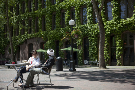 Grand Central Baking Company: On sunny days, eat your sandwich on the cobblestones of Occidental Park, when the sussurating trees lull both office workers and drug addicts into a yogic state of grace. The park feels like a retreat from Pioneer Square itself. 214 First Ave. S., 622-3644, PIONEER SQUARE  grandcentralbakery.com Edited by Jonathan Kauffman