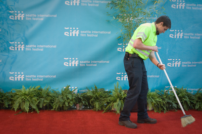 A final red carpet sweep before the stars strut their stuff at the 2009 SIFF Opening Night Gala