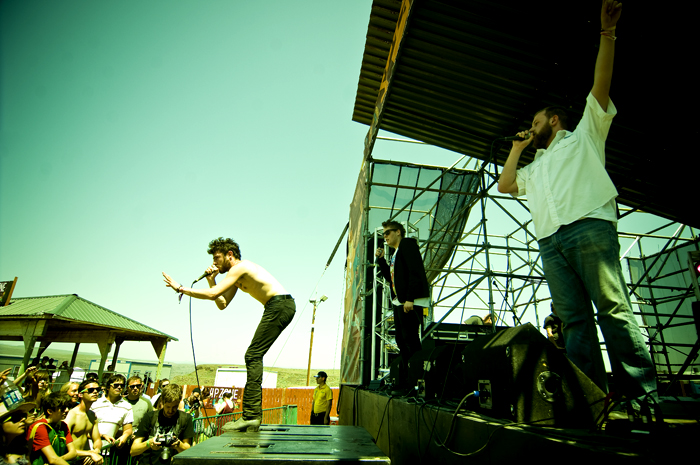 They hit the crowd of a couple of hundred onlookers with jams like Glitzerland, Crack the Blunt, and a new song, Electric Jesus which they said they'd never played before in public. Folks seemed to love their high energy songs a lot, but not respond too well to the new jam.