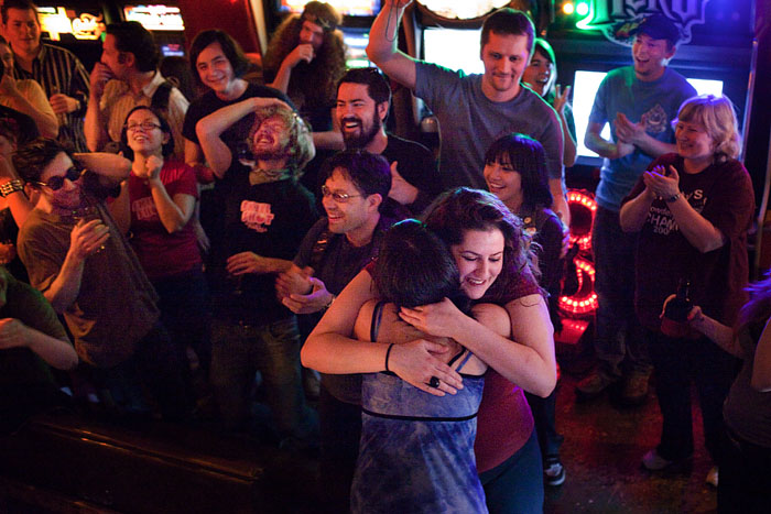 It's close, but just short of reaching Bonnie, who wins the tournament and the machine.