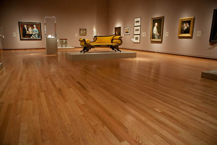 Visitors are asked to refrain from sitting on this inviting sofa.