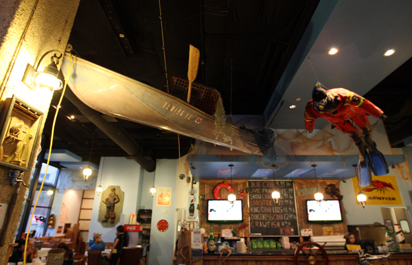 Interior of Crawfish King in Seattle on Sunday May 3, 2009. (Kevin P. Casey/Seattle Weekly)