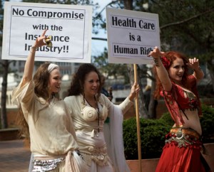 These lovely ladies turned out to advocate for single-payer health care outside