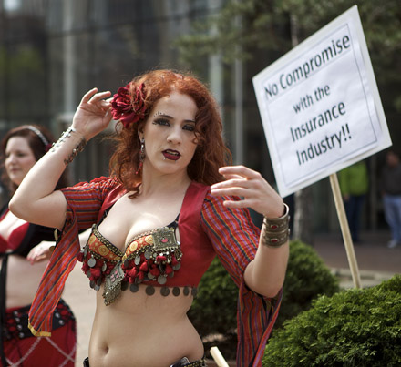 These lovely ladies turned out to advocate for single-payer health care outside