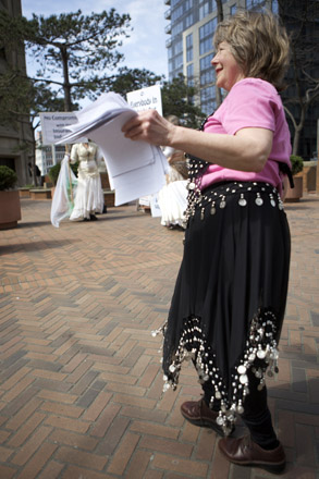 These lovely ladies turned out to advocate for single-payer health care outside