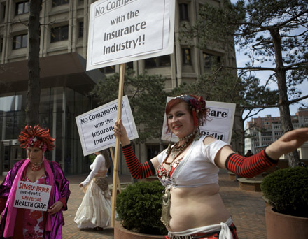 These lovely ladies turned out to advocate for single-payer health care outside