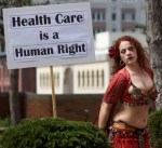 These lovely ladies turned out to advocate for single-payer health care outside