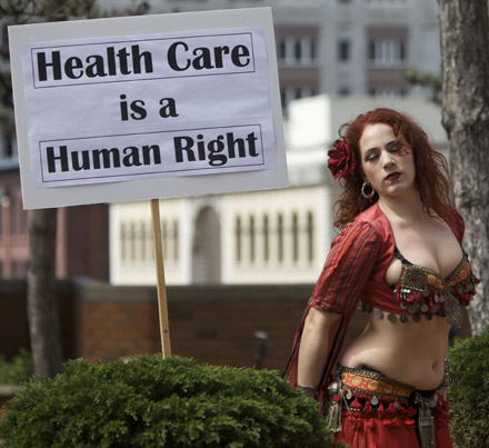 These lovely ladies turned out to advocate for single-payer health care outside
