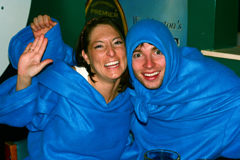 On Friday, April 24, dozens of snuggie-clad Seattleites descended on Ballard pubs