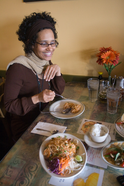 The noodles were nutty from roasted peanuts and peanut oil, and beneath the scrambled egg and scallions, the sauce tripped lightly from palm sugar to the tang of tamarind, segueing softly into the glow of chile heat.