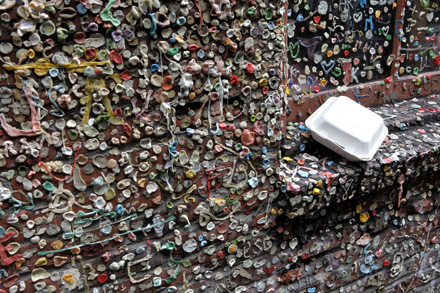 The Post Alley gum wall, securing some left over lunch in Tuesday's Photo of the Day.