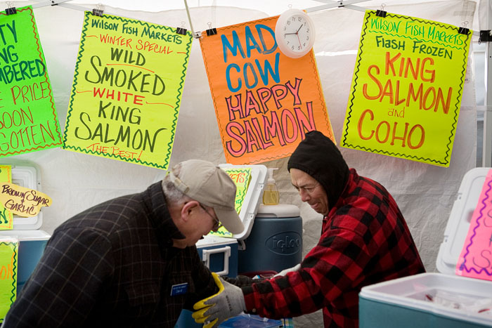 Wilson brothers demonstrate the salmon shake.