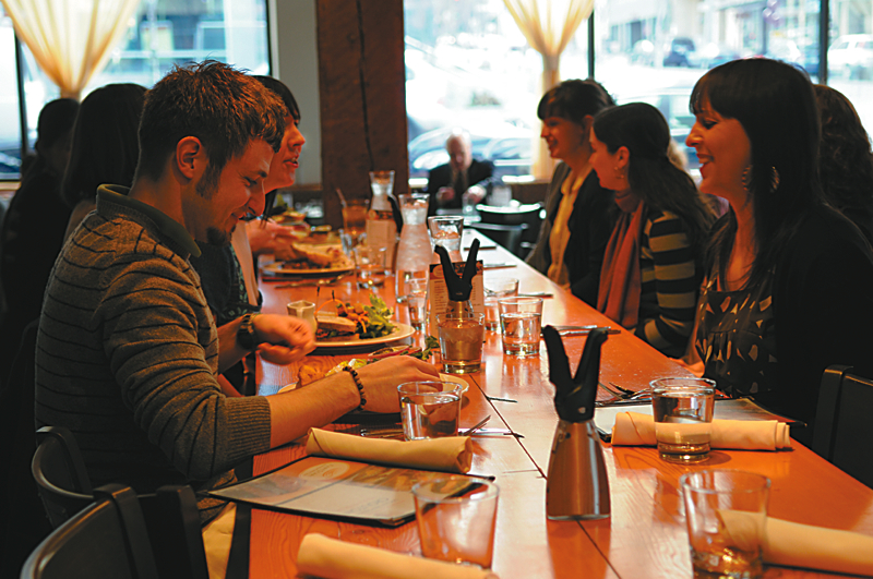 FareStart: FareStart is what The OfficeaE™s Michael Scott might term a win-win-win, with maybe a couple extra wins thrown in for good measure. Located on Westlake, just off the tracks of its karmic opposite, the less-for-more SLUT, this airy, light-filled restaurant provides tasty, healthy, affordable lunches with the proceeds funding a job training and placement program for its homeless and disadvantaged kitchen staff. Most items clock in under $8, prices rarely heard of at sit-down joints that arenaE™t Broadway or University Way lunch dives. The vegan aEœfield roastaE is a crunchy wonder, the seared salmon sandwich a moist delight. The tofu nuggetsaE”accompanied by a sweet and sour sauce introduced, said our waiter, by a Vietnamese kitchen stafferaE”are a credit to both tofu and nuggets. Also check out the guest-cheffed prix-fixe dinners every Thursday night. Note by DAMON AGNOS, Serves: lunch, dinner. 700 Virginia St., 443-1233, DOWNTOWN., farestart.org