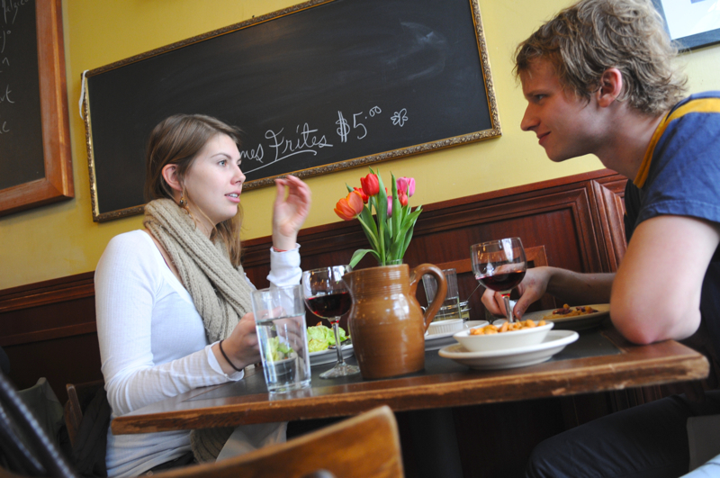 Le Pichet: Did you hate the film AmAclie? Ummm. . . OK, if so, you may want to go grab a beer or check your e-mail or something while the rest of us talk about how adorable Le Pichet is. ItaE™s just a long slender room, with brown wood, brown leather, pink tulips, and slate tabletops on which they scrawl aEœReservedaE in chalk if youaE™ve phoned ahead for a table. Complementing this bistroaE™s self-effacing charm is its similarly low-key pricing. NothingaE™s over $20 but the roasted chicken for two. Typically marvelous is the quail, served in a bowl on a bed of beans and sausage: hearty and superb, and artlessly plain but for a lifting infusion of lemon. The intensely cocoa-y hot chocolate, just on the cusp between liquid and pudding, is served with a generous pillow of whipped cream for blending in. ThereaE™s a fine selection of small plates, too, if you just want a cocktail and a nosh. Come to think of it, with its entrancing unpretentiousness, this might be the place to bring out-of-town guests, rather than a destination restaurant like RoveraE™s or Canlis, if you really want to impress themaE”as if to nonchalantly say why, yes, of course, in Seattle we eat this well all the time. Note byGAVIN BORCHERT,Serves: lunch, dinner. 1933 First Ave., 256-1499. DOWNTOWN, lepichetseattle.com