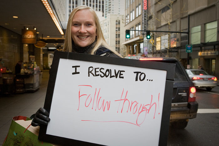 What are Seattleites resolving to do differently in 2009? We went downtown