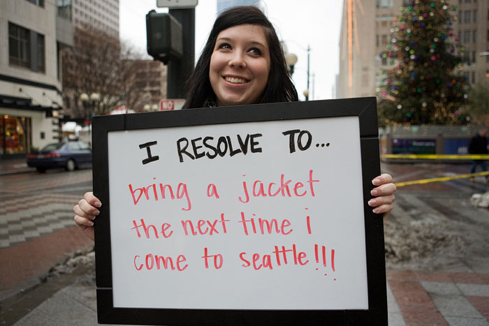 What are Seattleites resolving to do differently in 2009? We went downtown
