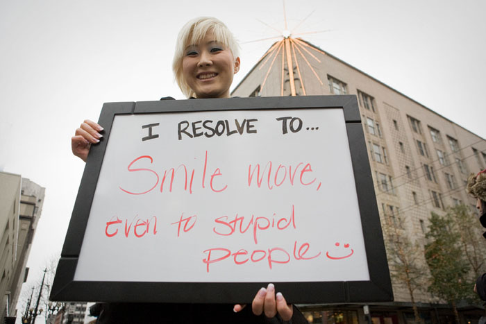 What are Seattleites resolving to do differently in 2009? We went downtown