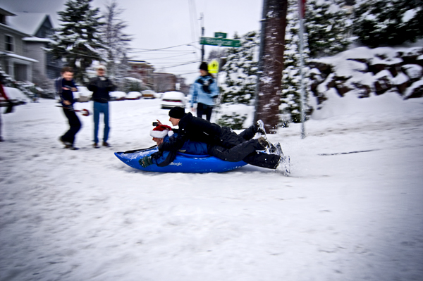 The sleds, the dogs, the people, and the air mattresses. All photos